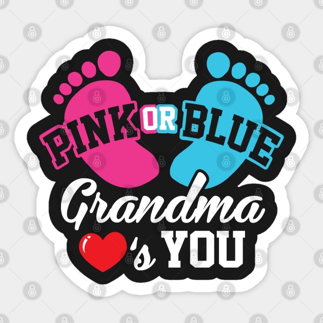 Baby Shower Pink or Blue Grandma Loves You Pregnancy Sticker by ghsp